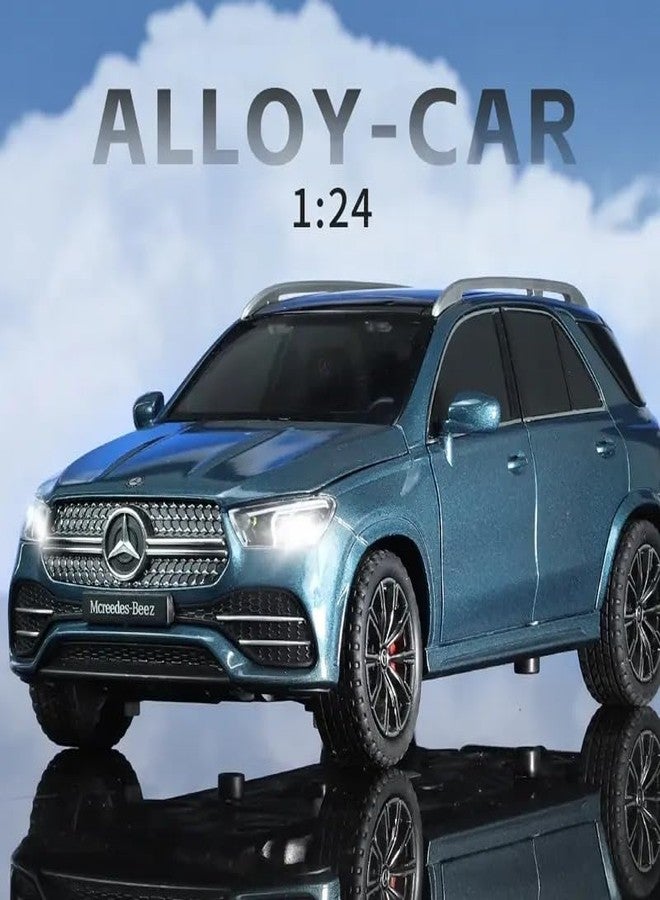 KENIRY Scale Exclusive Alloy Metal Pull Back Die-cast Car Model with Sound Light Mini Auto Toy for Kids Metal Model Toy Car with Sound and Light (1.24 Scale M-Benz GLE 350-BLUE) - Image 3